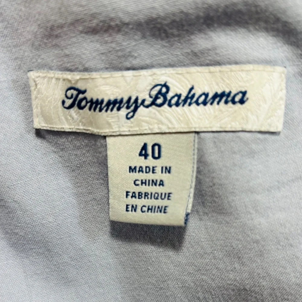 Tommy Bahama Gray Silk Cotton Herringbone Flat Front Shorts‎ Mens 40 Luxury
